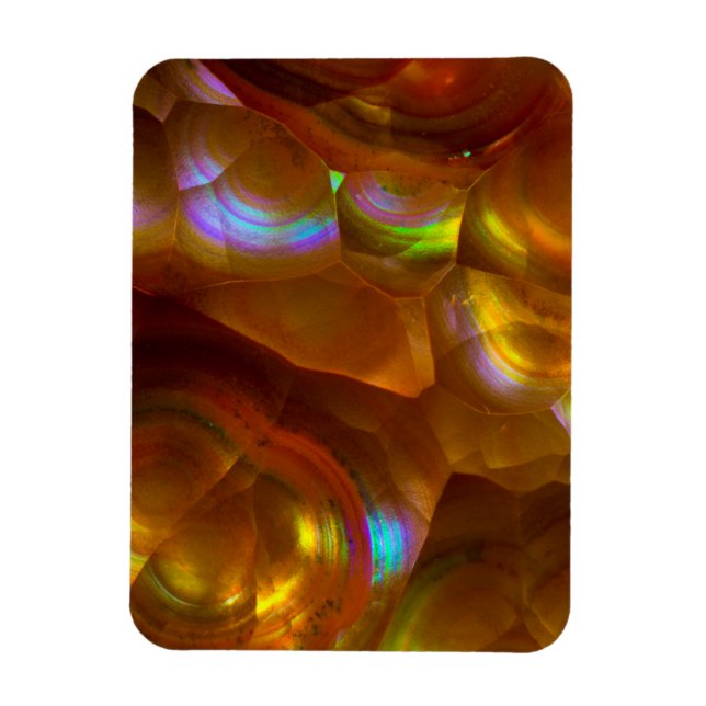 Íman Opala de fogo laranja iridescente (Vertical)