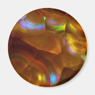 Íman Opala de fogo laranja iridescente