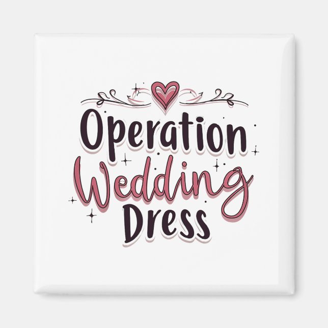 Íman Operação Casamento de Vestido Funny Bride Bachelor (Frente)