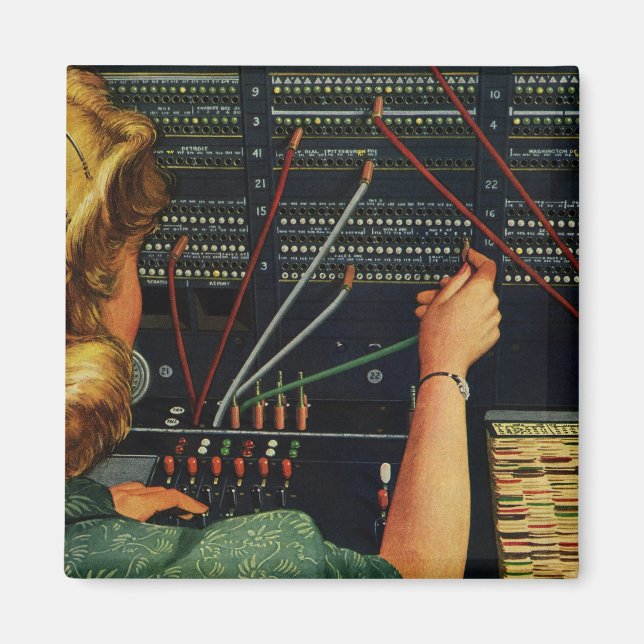 Íman Operador de Comutação Telefônica, Vintage Business (Frente)