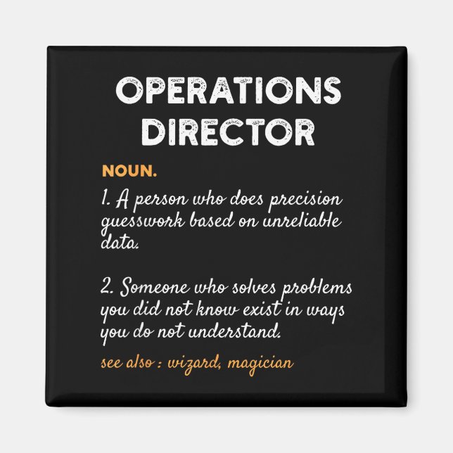 Íman Operations Director Profession Funny Dictionary De (Frente)