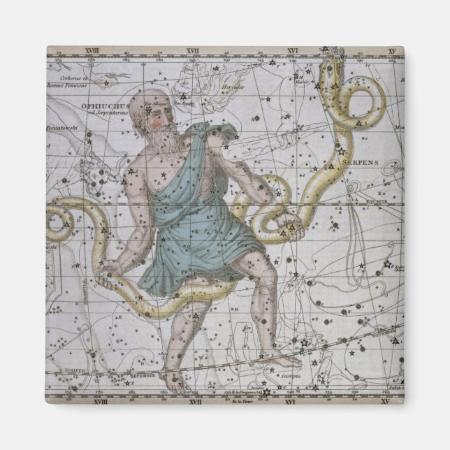 Íman Ophiuchus ou Serpentarius, de 'Um Atlas Celestial (Frente)