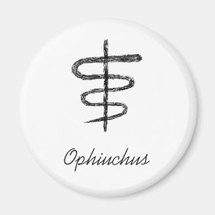 Íman Ophiuchus. Sinal do zodíaco. Esboço preto