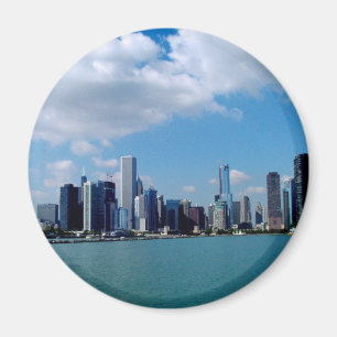 Íman Opinião da skyline de Chicago do cais do marinho