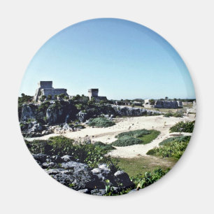 Íman Opinião de ruínas maias, Tulum da praia