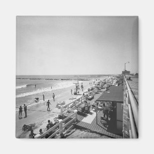 Íman Opinião elevado do passeio e da praia B&W