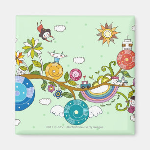 Íman Opinião lateral as crianças que jogam no ramo de