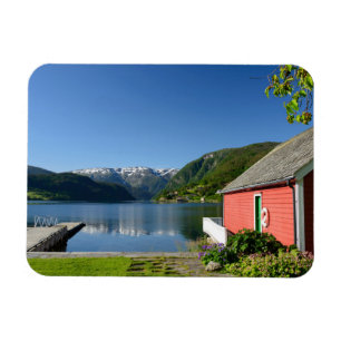 Íman Opinião norueguesa do fiorde + ímã do retângul