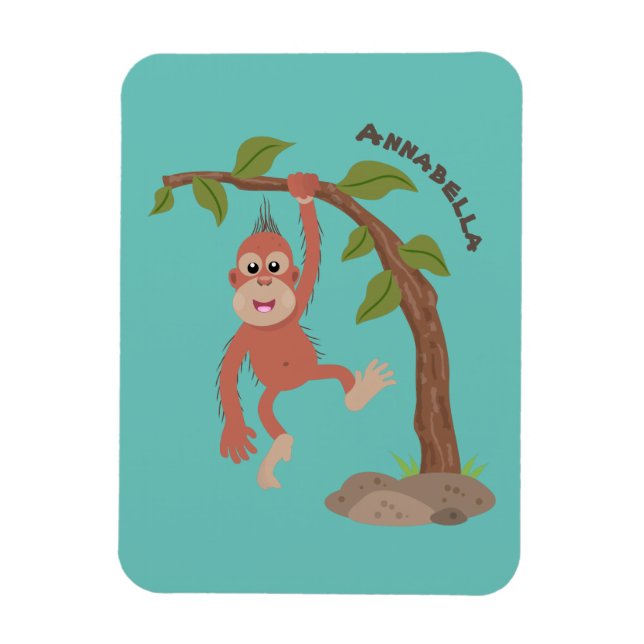 Íman Óptica de desenho animado de orangotango, um bebê  (Vertical)