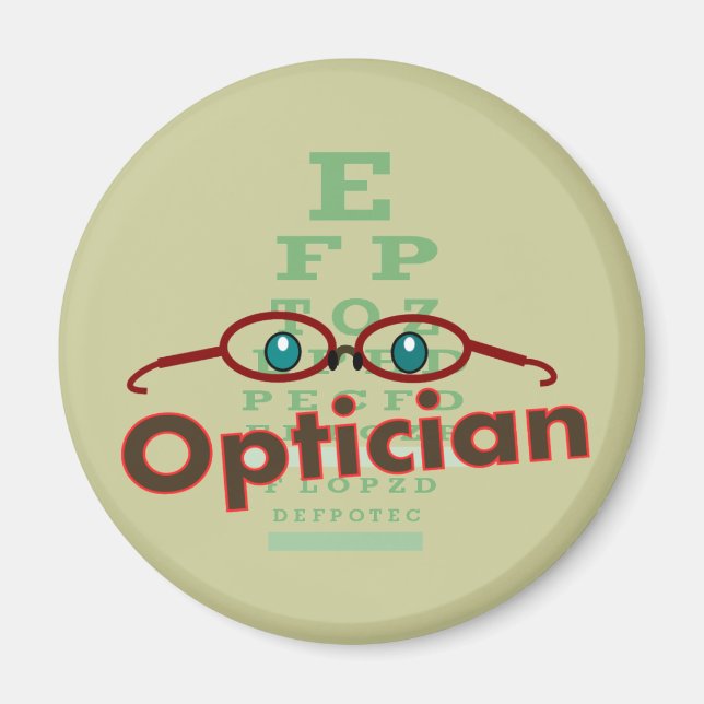 Íman Optician — Presentes de gráfico de olhos (Frente)