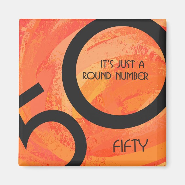 Íman Orange 50 Decade Birthday (Frente)