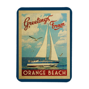 Íman Orange Beach Sailboat Viagens vintage Alabama
