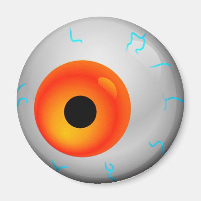 Íman Orange Bloshot Zombie Eyeball Halloween (Frente)