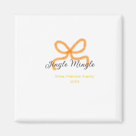 Íman Orange bow jingle Mingle retro boho family namdate