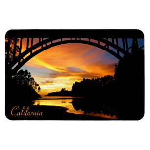 Íman Orange California Costeira Sunset Sob Ponte