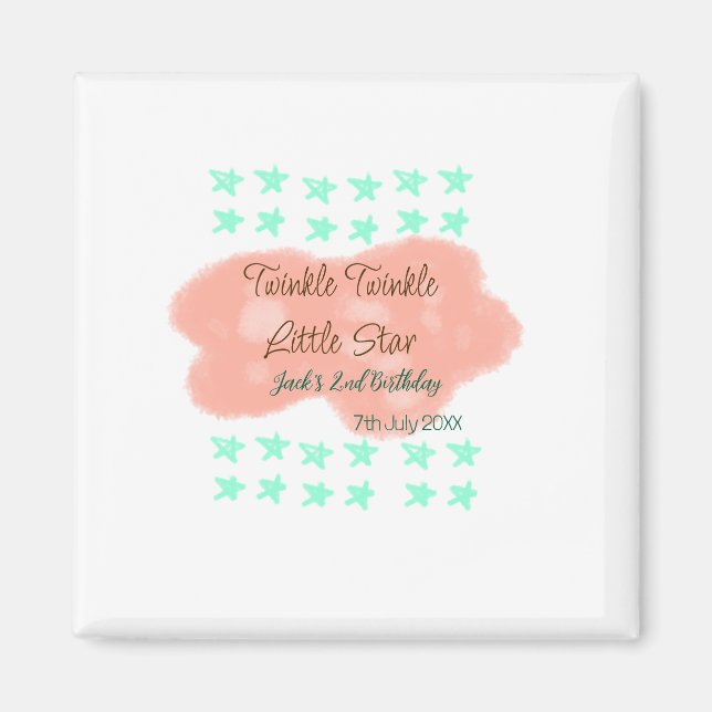 Íman Orange clouds twinkle twinkle little stars green  (Frente)