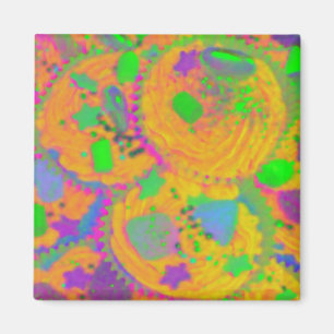 Íman Orange Cupcakes fridge magnet square