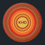 Íman Orange e Yellow Mandala<br><div class="desc">Este design de Mandala colorido foi criado de um lindo buquê de casamento amarelo e laranja. O texto pode ser alterado,  incluindo a cor. em celeste@khoncepts.com</div>