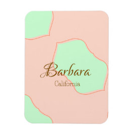 Íman Orange green pastel boho add name place rustic ele