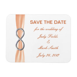Íman Orange Infinity Wedding Save The Date Magnet