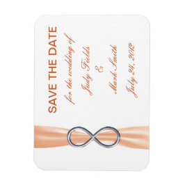 Íman Orange Infinity Wedding Save The Date Magnet