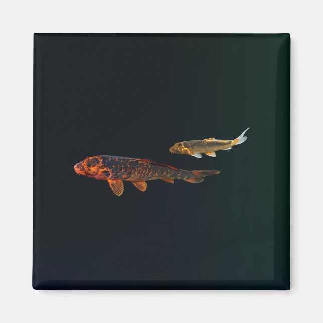 Íman Orange Koi e Dourado Koi (Frente)