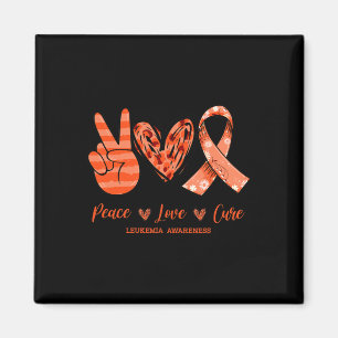 Íman Orange Lepard Peace Love Cure Leukemia Sensibiliza