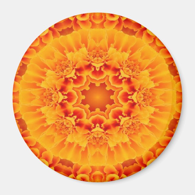 Íman Orange Marigold Mandala (Frente)