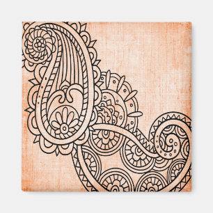 Íman Orange Mehndi Motif Magnet