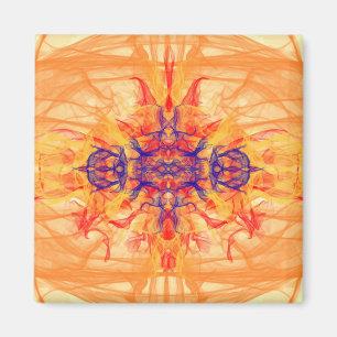 Íman ORANGE SMOKE - Arte Fractal - Magnet