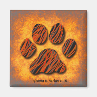 Íman Orange Tone Paw Design por Glenda S. Harlan