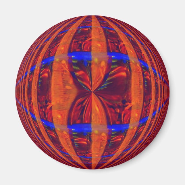 Íman Orb Red imã de geladeira redonda (Frente)
