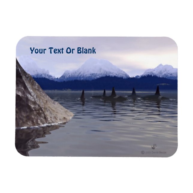 Íman Orca de Água Escura (Horizontal)