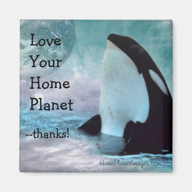 Íman Orca Earth / Ame seu planeta Terra Magneta (Frente)