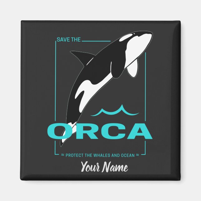 Íman Orca Killer Whale para uma garota que ama Orcas (Frente)