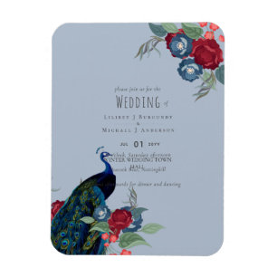 Íman Orçamento de Casamento de Inverno Outono Azul Pavã