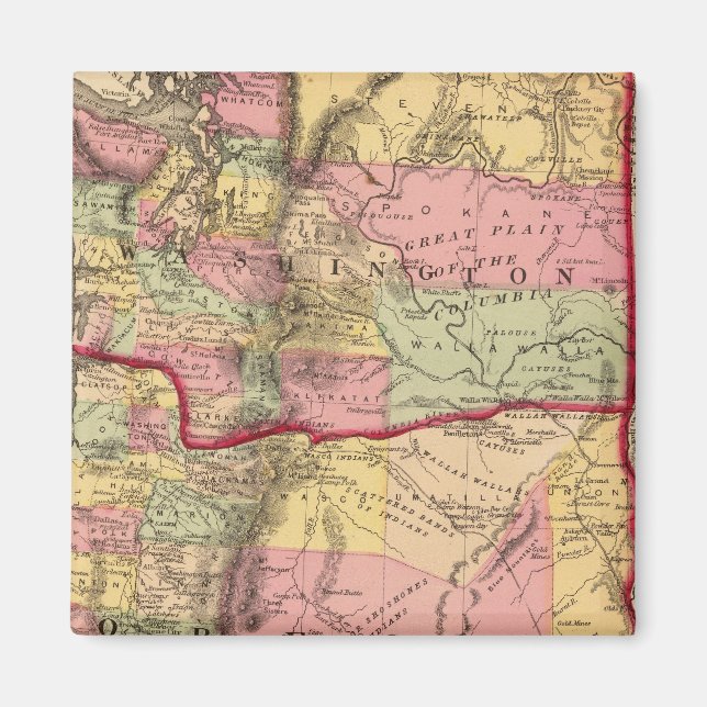 Íman Oregon, e o Território de Washington (Frente)