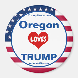 Íman Oregon LOVES TRUMP Fridge Patriótica