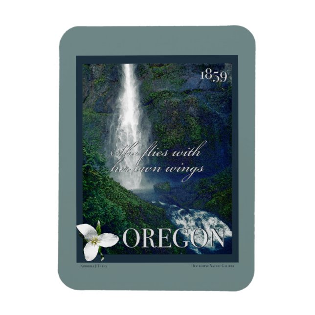 Íman Oregon Waterfall Poster (Vertical)