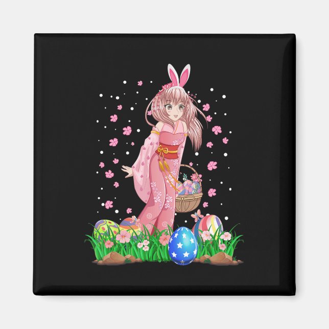 Íman Orelhas de Coelho de Páscoa Kawaii Anime Japonês M (Frente)
