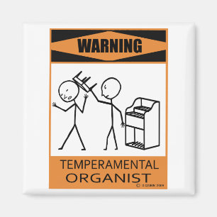 Íman Organista Temperamental de advertência