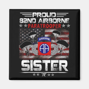 Íman Orgulho 82º Bandeira da Irmã Americana Paratrooper