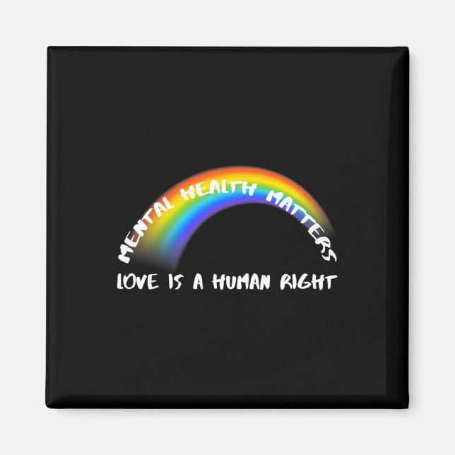 Íman Orgulho Arco-Íris LGBTQ - O Amor É Um Direito Huma (Frente)