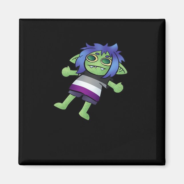 Íman Orgulho Assexual Goblincore Goblin Clássico (Frente)