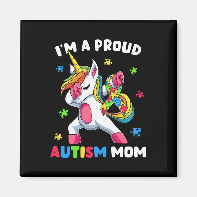 Íman Orgulho Autismo Mãe Dab Dance (Frente)