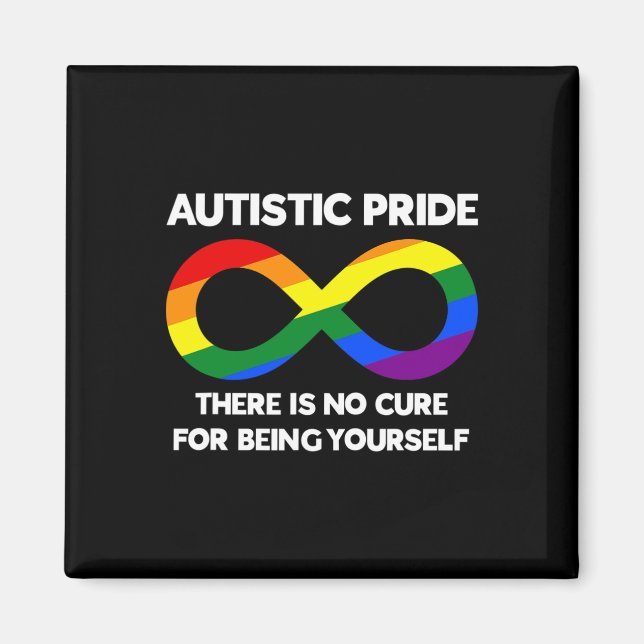 Íman Orgulho Autista - Consciência do Autismo - Arco-Ír (Frente)