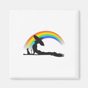 Íman Orgulho de Ioga Lgbt Bruxa Hippie Arco-íris Hallow