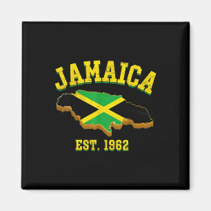 Íman Orgulho de Mapa da Bandeira jamaicana do Dia da In