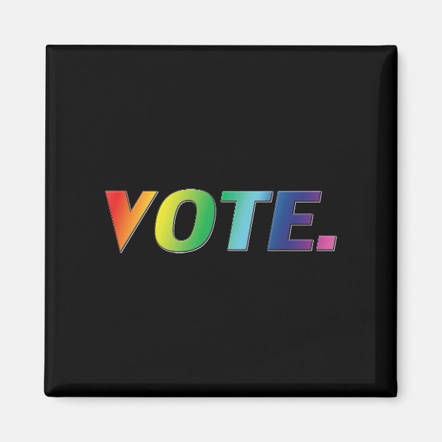 Íman orgulho de "voto", lgbtq, lgbt cores do arco-íris  (Frente)