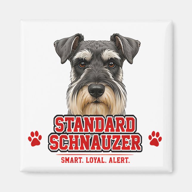 Íman 🐾 Orgulho do Amante do Schnauzer Padrão 🐾 (Frente)